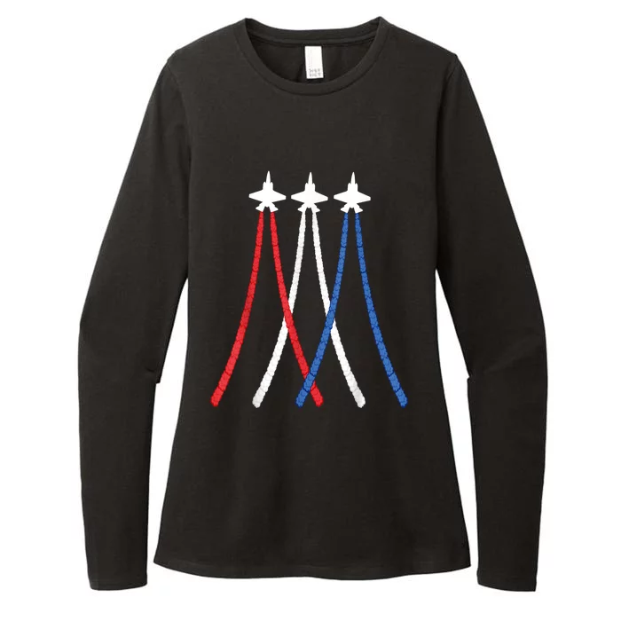 Patriotic Men Women And Kids 4th Of July Fighter Jets Womens CVC Long Sleeve Shirt