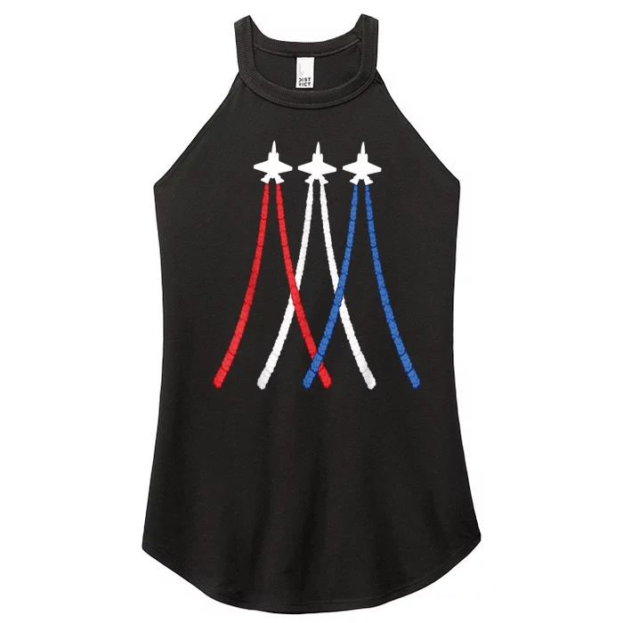 Patriotic Men Women And Kids 4th Of July Fighter Jets Women’s Perfect Tri Rocker Tank