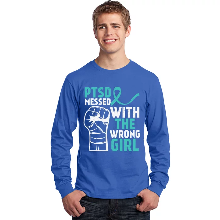 Ptsd Messed With The Wrong Soldier Veteran Fight Ptsd Gift Long Sleeve Shirt