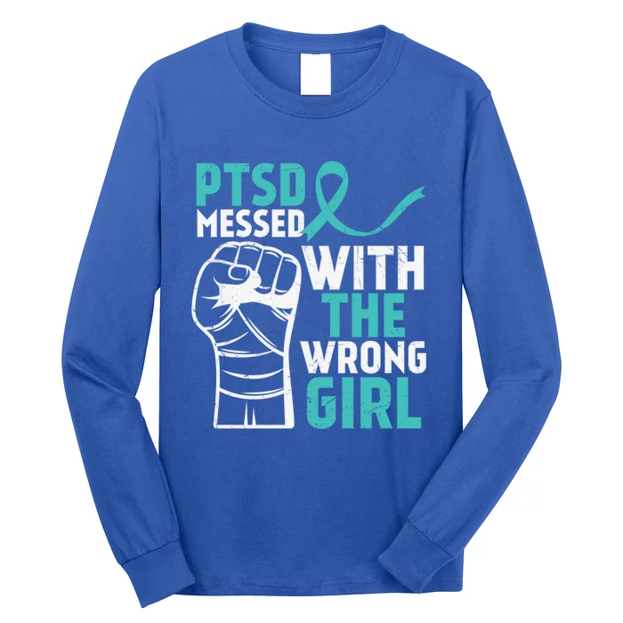 Ptsd Messed With The Wrong Soldier Veteran Fight Ptsd Gift Long Sleeve Shirt