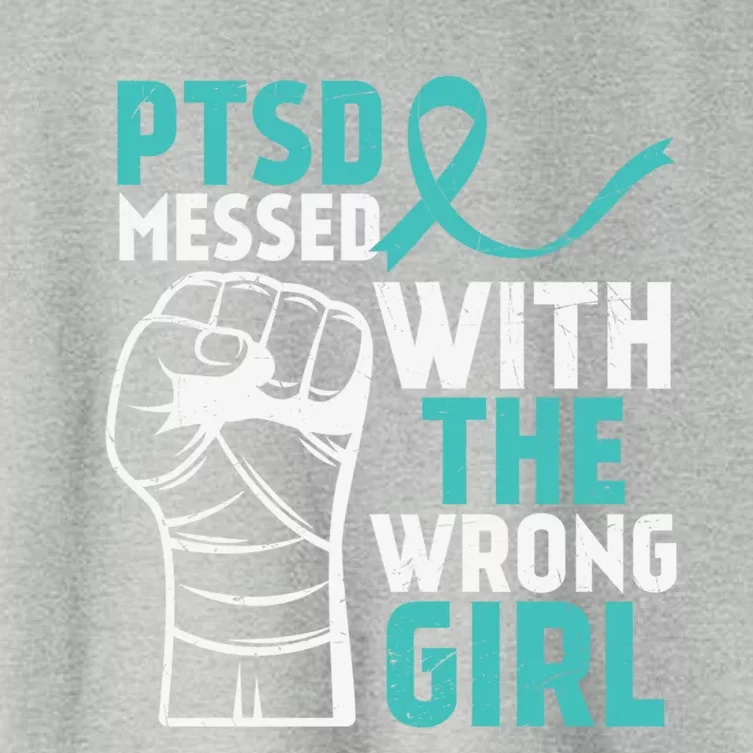 Ptsd Messed With The Wrong Soldier Veteran Fight Ptsd Gift Women's Crop Top Tee