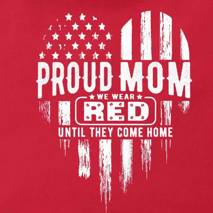 Proud Mom We Wear Red Friday Military Zip Tote Bag