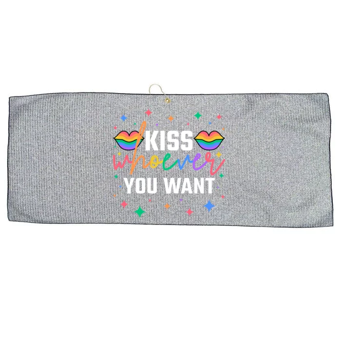 Pride Month Whoever You Want Lgbtq Meaningful Gift Large Microfiber Waffle Golf Towel