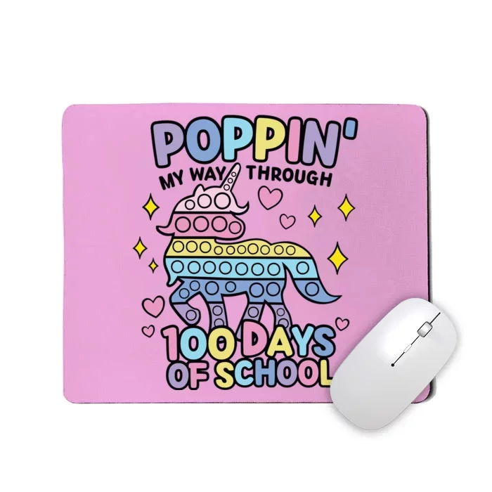 Poppin' My Way Through 100 Days Of School Rainbow Unicorn Fidget Toy Mousepad