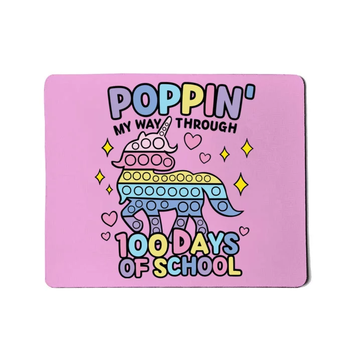 Poppin' My Way Through 100 Days Of School Rainbow Unicorn Fidget Toy Mousepad