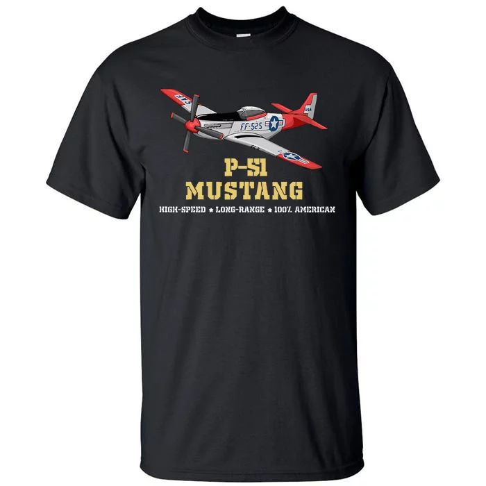 P51 Mustang World War Ii Fighter Bomber Tall T-Shirt