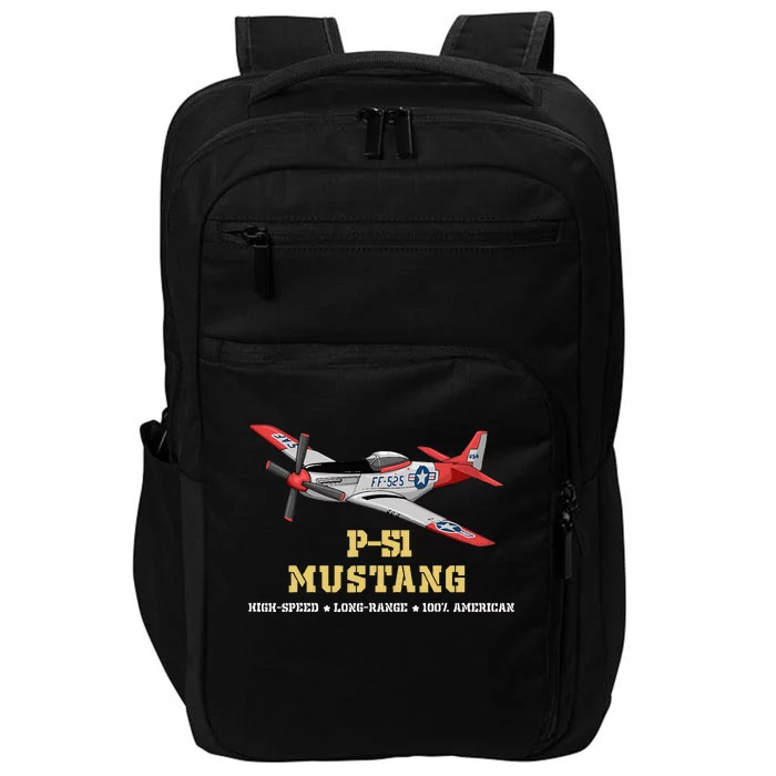 P51 Mustang World War Ii Fighter Bomber Impact Tech Backpack