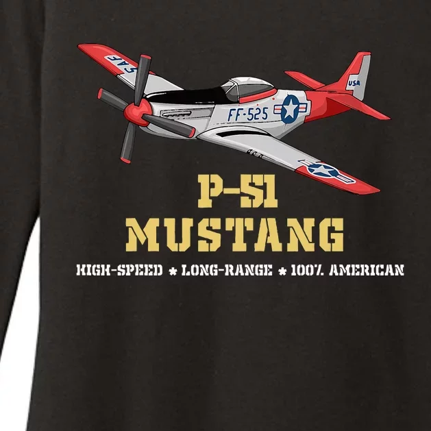 P51 Mustang World War Ii Fighter Bomber Womens CVC Long Sleeve Shirt