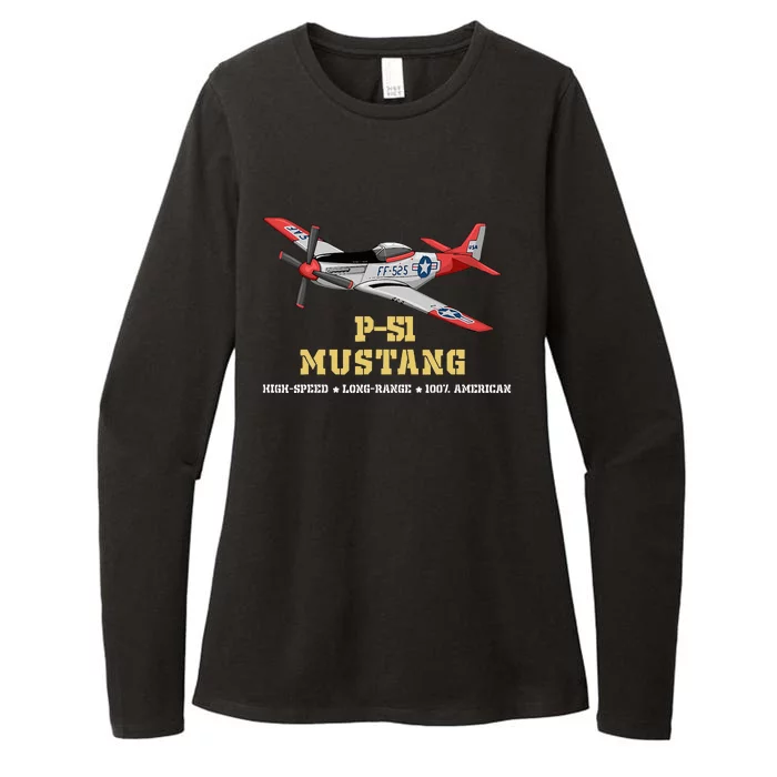 P51 Mustang World War Ii Fighter Bomber Womens CVC Long Sleeve Shirt