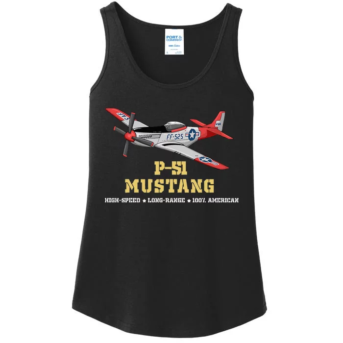 P51 Mustang World War Ii Fighter Bomber Ladies Essential Tank