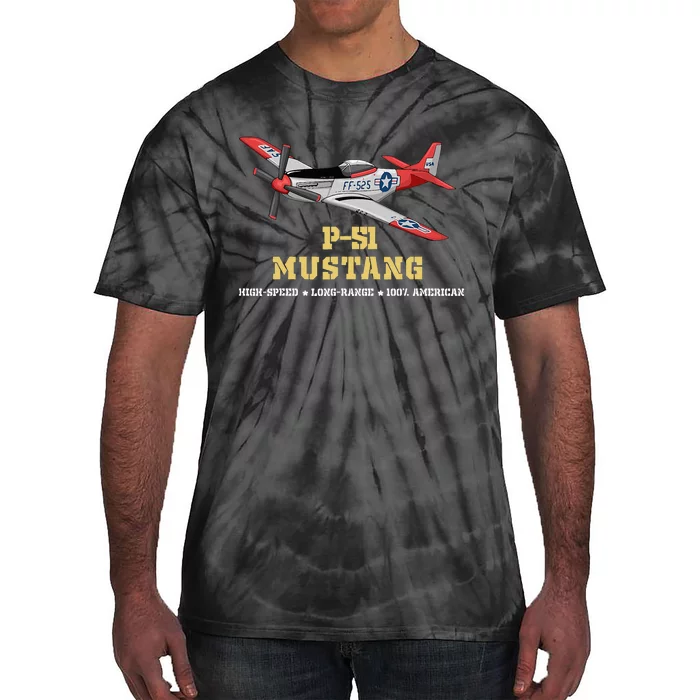 P51 Mustang World War Ii Fighter Bomber Tie-Dye T-Shirt