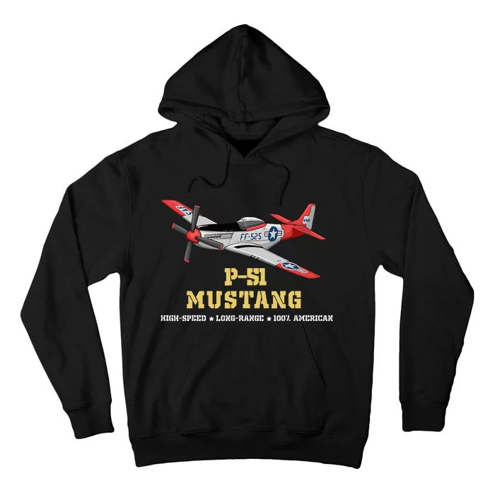 P51 Mustang World War Ii Fighter Bomber Tall Hoodie