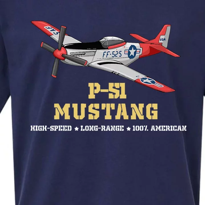 P51 Mustang World War Ii Fighter Bomber Sueded Cloud Jersey T-Shirt