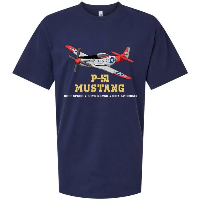 P51 Mustang World War Ii Fighter Bomber Sueded Cloud Jersey T-Shirt