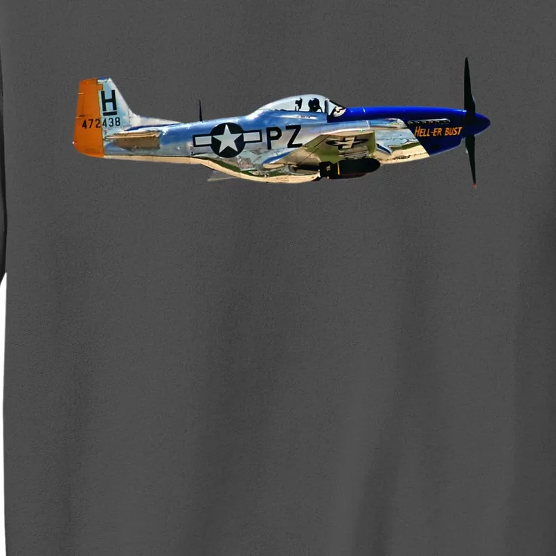 P51 Mustang WWII Fighter Plane US Military Aviation History Tall Sweatshirt