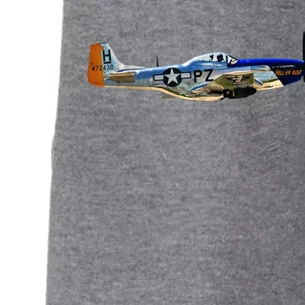 P51 Mustang WWII Fighter Plane US Military Aviation History Doggie 3-End Fleece Hoodie