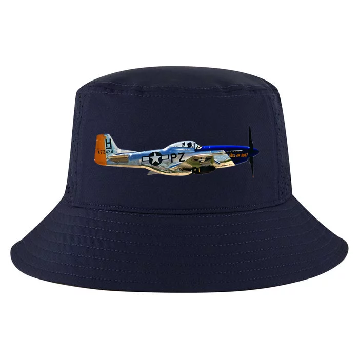 P51 Mustang WWII Fighter Plane US Military Aviation History Cool Comfort Performance Bucket Hat