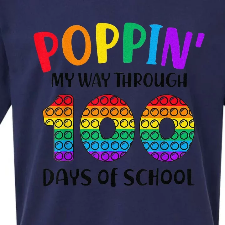 Poppin My Way Through 100 Days of School 100th Day Pop Sueded Cloud Jersey T-Shirt