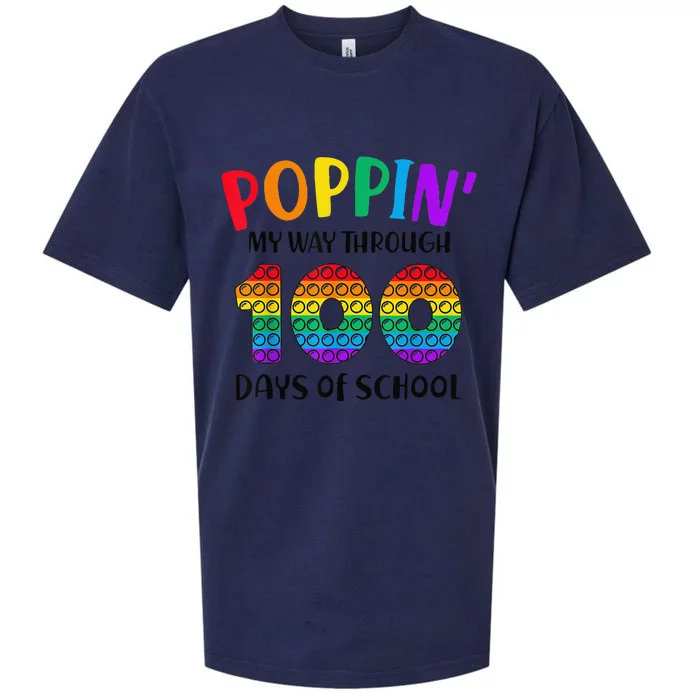 Poppin My Way Through 100 Days of School 100th Day Pop Sueded Cloud Jersey T-Shirt