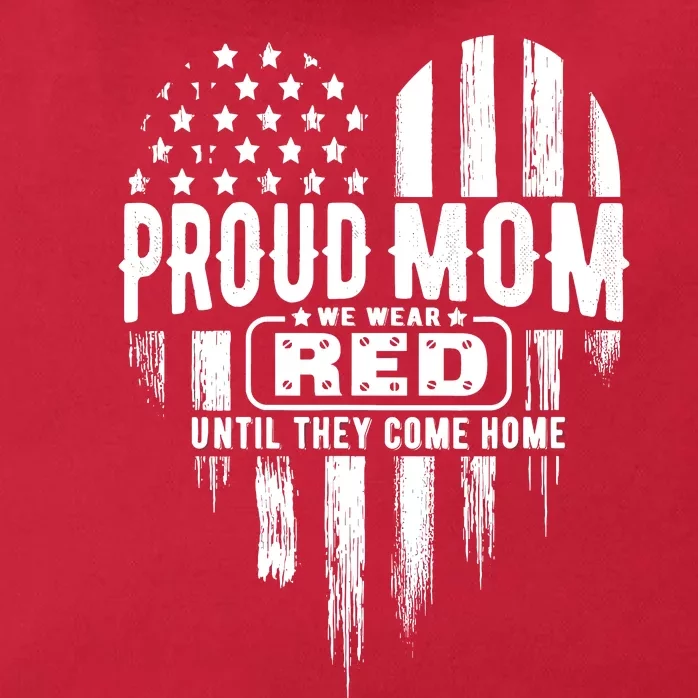 Proud Mom We Wear Red Friday Military Zip Tote Bag