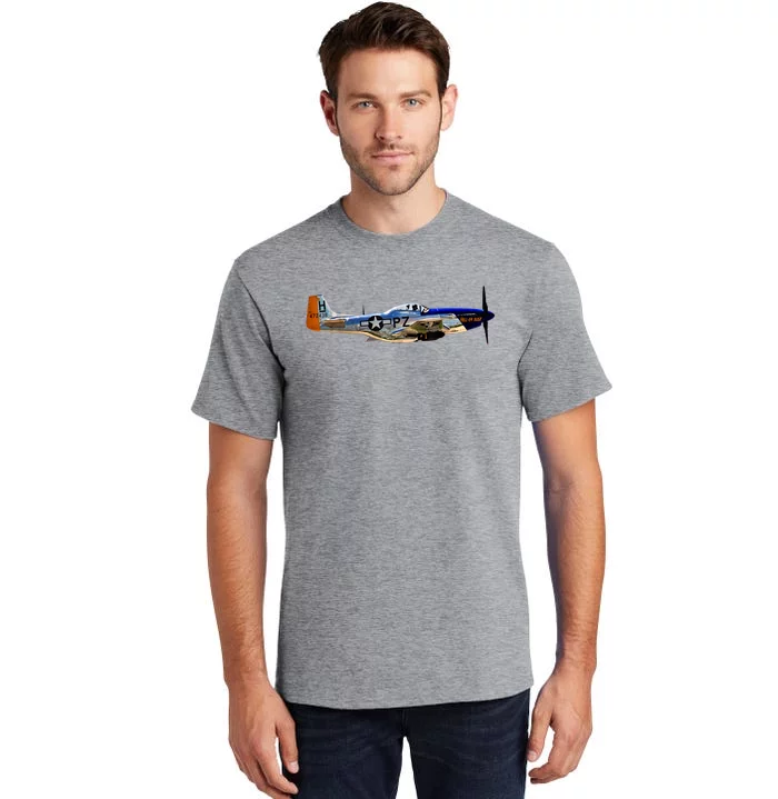 P51 Mustang WWII Fighter Plane US Military Aviation History Tall T-Shirt