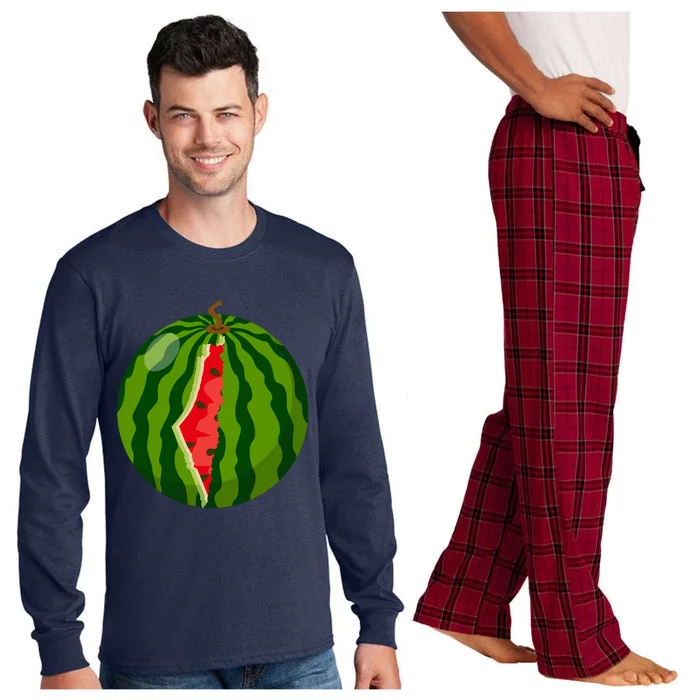 Palestine Map Watermelon Arabic Calligraphy Long Sleeve Pajama Set