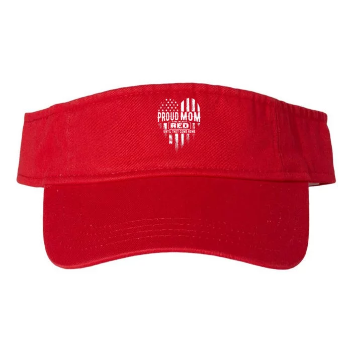 Proud Mom We Wear Red Friday Military Valucap Bio-Washed Visor