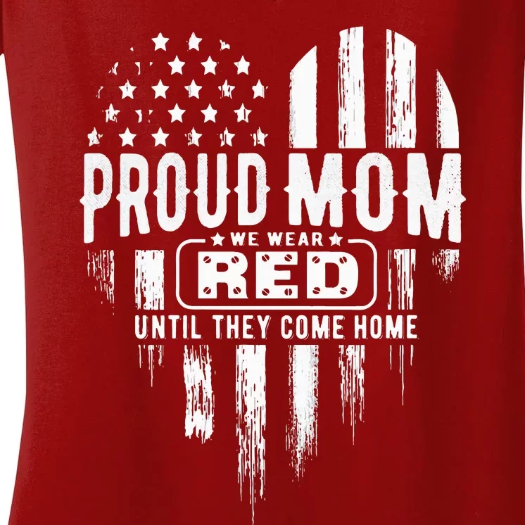 Proud Mom We Wear Red Friday Military Women's V-Neck T-Shirt