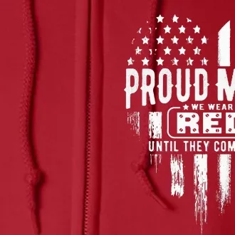 Proud Mom We Wear Red Friday Military Full Zip Hoodie