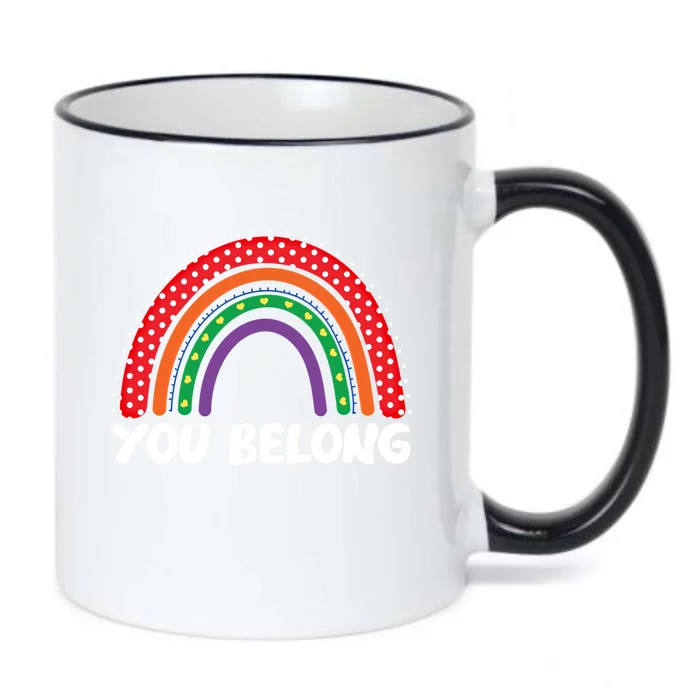 Pride Month You Belong Lgbt Rainbow Flag Gift Black Color Changing Mug