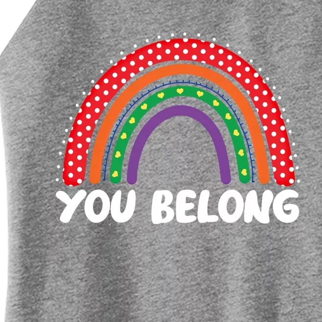 Pride Month You Belong Lgbt Rainbow Flag Gift Women’s Perfect Tri Rocker Tank