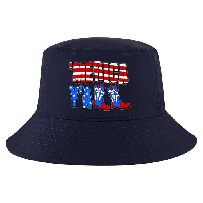 Patriotic Merica Yall Cowboy Cowgirl Boots Cool Comfort Performance Bucket Hat