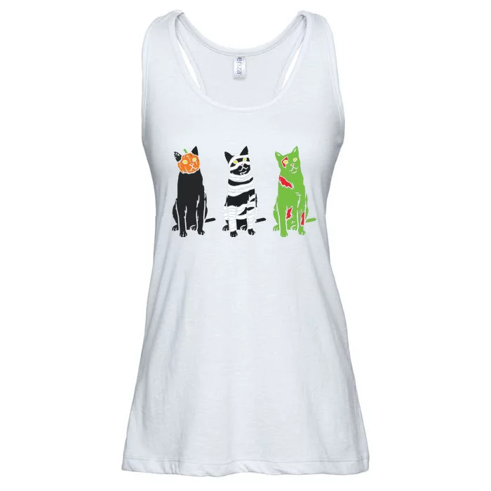 Pumpkin Mummy Zombie Black Cats Halloween Kitty Pet Gift Ladies Essential Flowy Tank