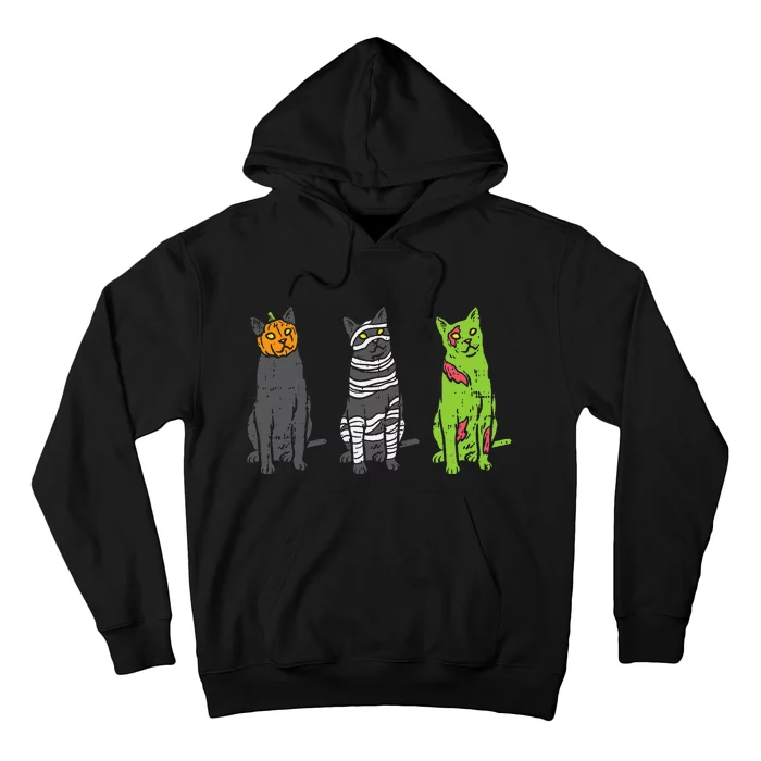 Pumpkin Mummy Zombie Black Cats Halloween Kitty Pet Gift Hoodie