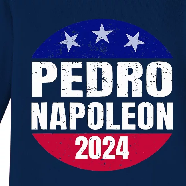 Pedro Napoleon 2024 Election Vote Funny Baby Long Sleeve Bodysuit