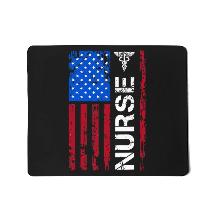 Patriotic Nurse 4th Of July American Flag Independence Day Mousepad