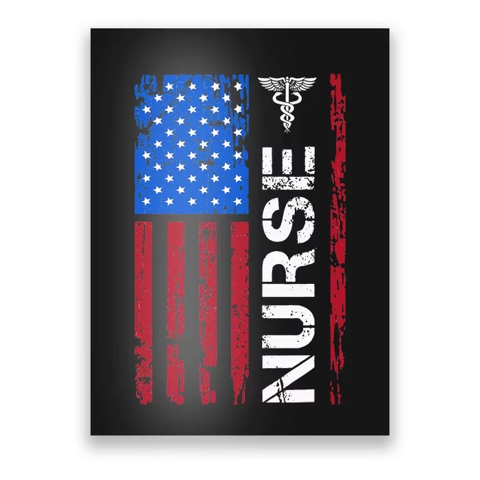 Patriotic Nurse 4th Of July American Flag Independence Day Poster