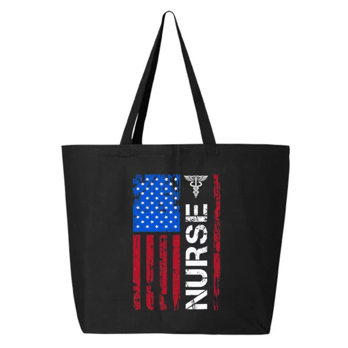 Patriotic Nurse 4th Of July American Flag Independence Day 25L Jumbo Tote