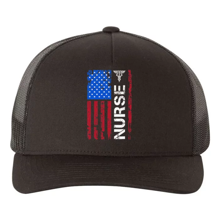 Patriotic Nurse 4th Of July American Flag Independence Day Yupoong Adult 5-Panel Trucker Hat