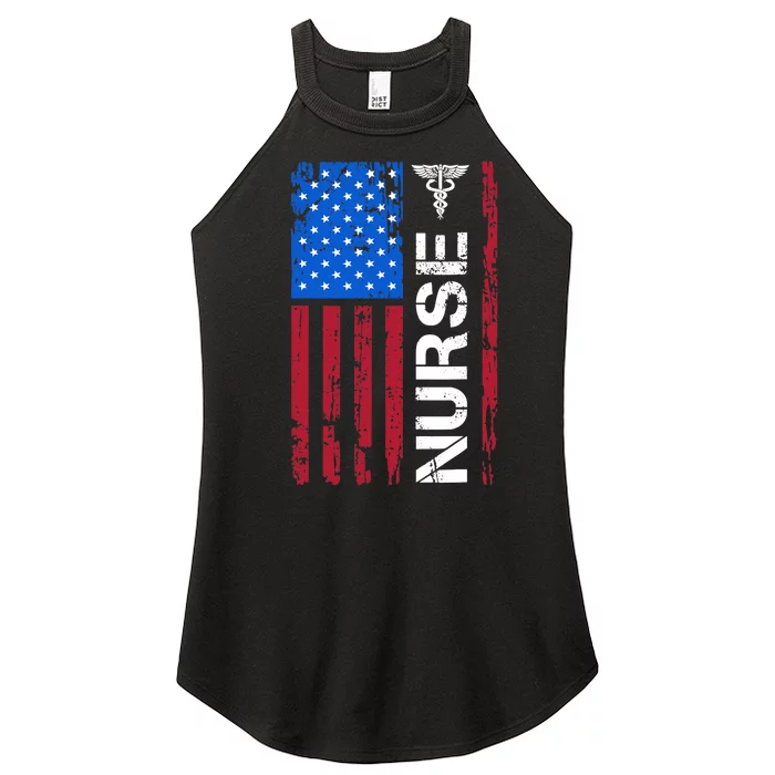 Patriotic Nurse 4th Of July American Flag Independence Day Women’s Perfect Tri Rocker Tank