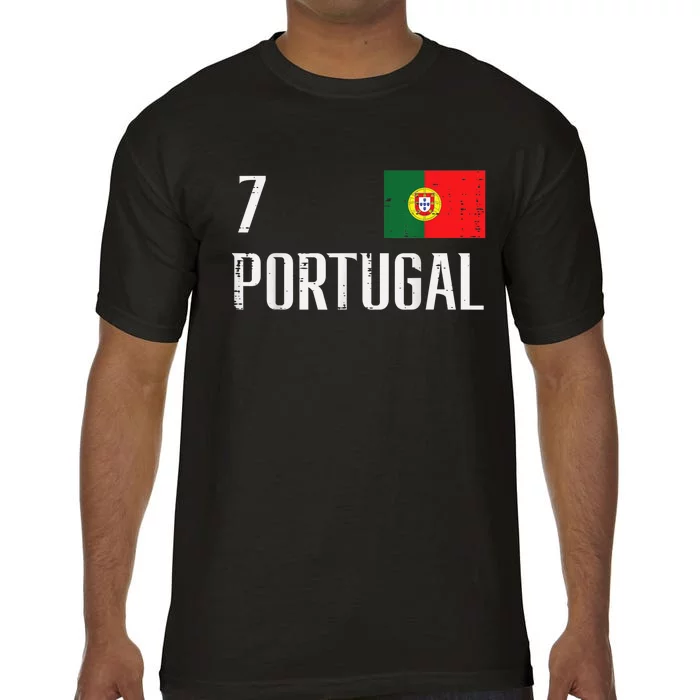 Portugal Number 7 Portuguese Soccer   Boys Comfort Colors T-Shirt