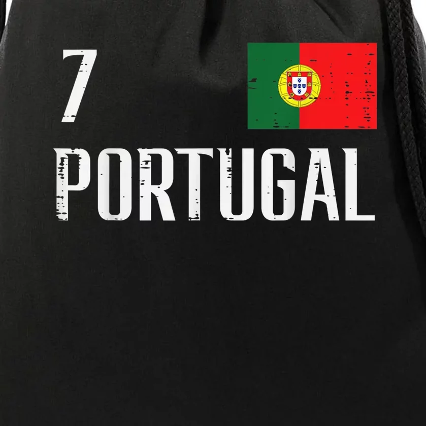 Portugal Number 7 Portuguese Soccer   Boys Drawstring Bag