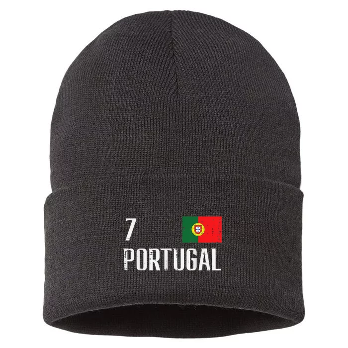 Portugal Number 7 Portuguese Soccer   Boys Sustainable Knit Beanie