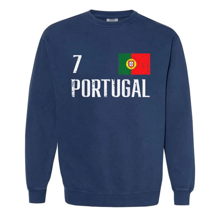 Portugal Number 7 Portuguese Soccer   Boys Garment-Dyed Sweatshirt