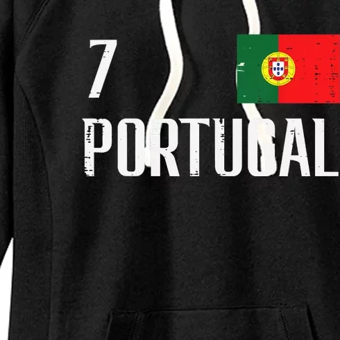 Portugal Number 7 Portuguese Soccer Women's Fleece Hoodie