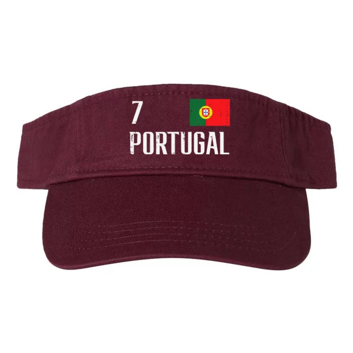 Portugal Number 7 Portuguese Soccer Valucap Bio-Washed Visor