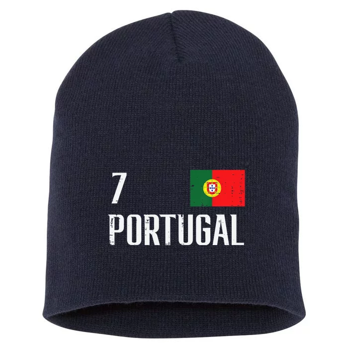 Portugal Number 7 Portuguese Soccer Short Acrylic Beanie