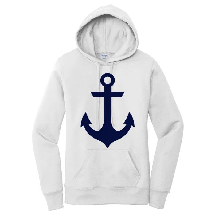 Preppy Nautical Anchor Gifts For Sailors Boaters & Yachting Women's Pullover Hoodie