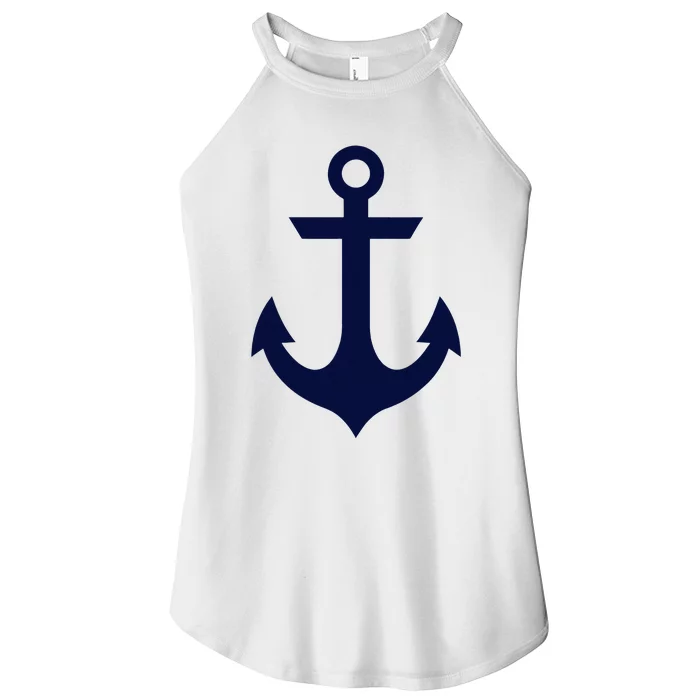 Preppy Nautical Anchor Gifts For Sailors Boaters & Yachting Women’s Perfect Tri Rocker Tank