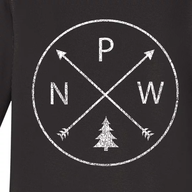 Pacific Northwest Apparel Arrows Pine Tree Pnw Baby Long Sleeve Bodysuit